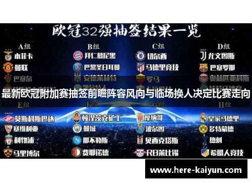 最新欧冠附加赛抽签前瞻阵容风向与临场换人决定比赛走向 最新欧冠附加赛抽签前瞻阵容风向与临场换人决定比赛走向